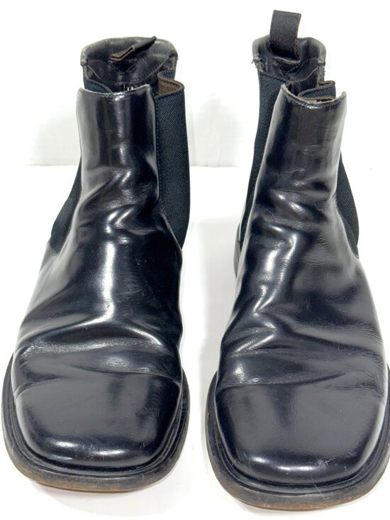 Prada Chelsea Boot Italian Leather Black Square Toe PullOn Elastic Ankle 9 US 10 main image 4